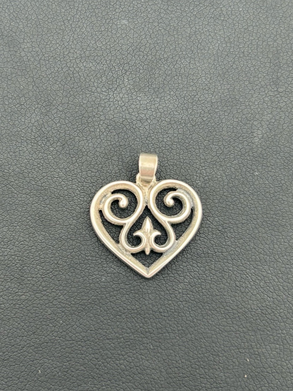 Retired James Avery Sterling Silver Heart Swirl Pendant